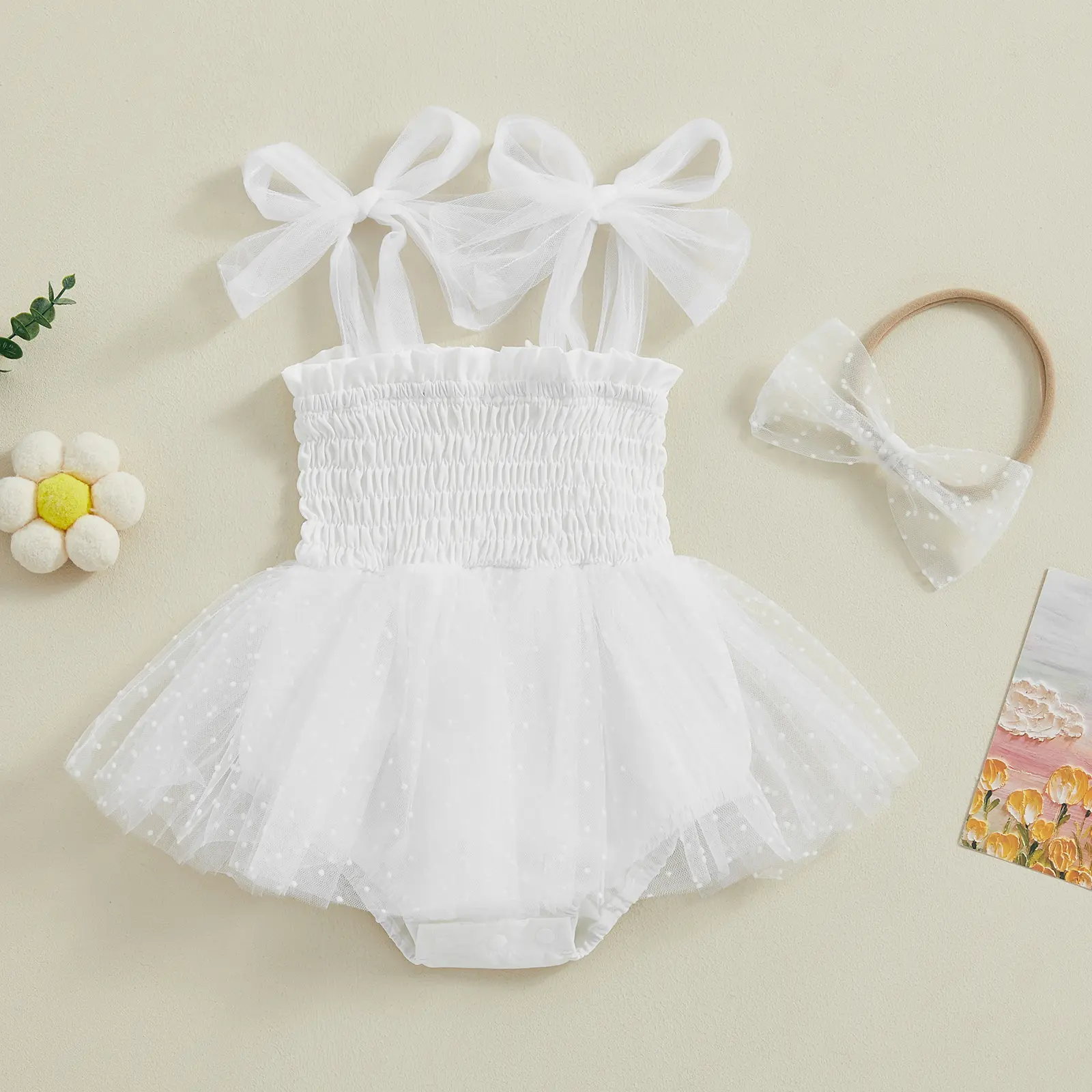 Ma&Baby 0-18M Baby Girl Romper Newborn Infant Girl Tulle Jumpsuit Ruffles Princess Sleeveless Sunsuit Overalls Summer Outfits