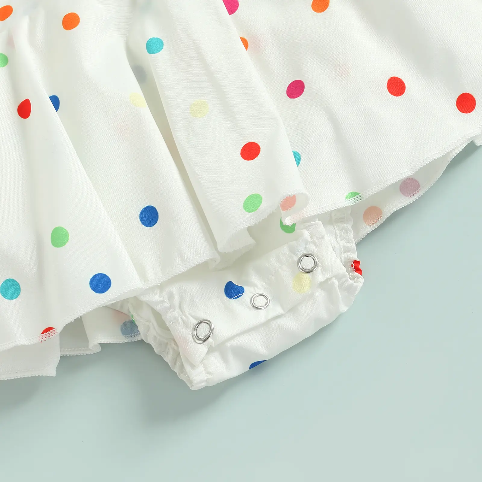 Ma&Baby 0-24M Baby Girls Romper Cute Newborn Infant Toddler Rainbow Dot Print Ruffle Jumpsuit Headband Playsuit Summer Outfits