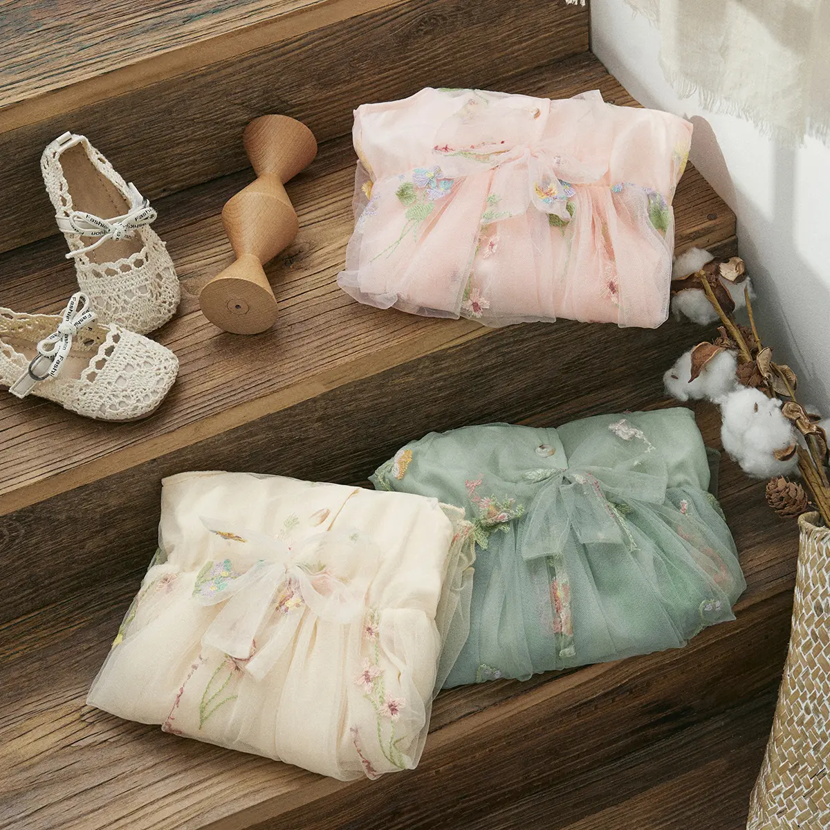 ma&baby 9M-4Y Toddler Baby Kid Girl Dress Infant Princess Summer Tulle Floral Embroidery Birthday Party Dresses For Girls