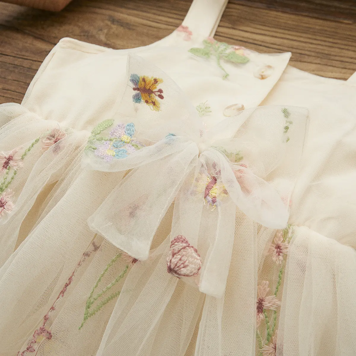 ma&baby 9M-4Y Toddler Baby Kid Girl Dress Infant Princess Summer Tulle Floral Embroidery Birthday Party Dresses For Girls