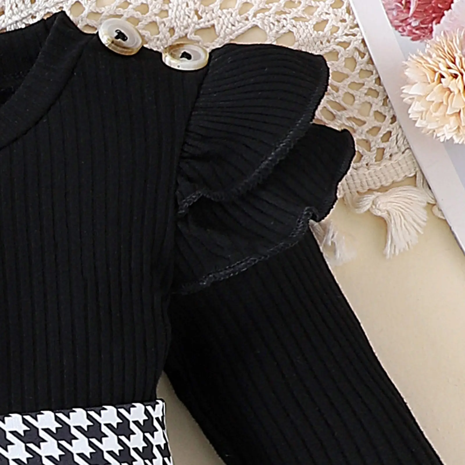 ma&baby 0-18M Newborn Infant Baby Girl Long Sleeve Romper Jumpsuit Headband Socks Outfits Toddler Clothing D12