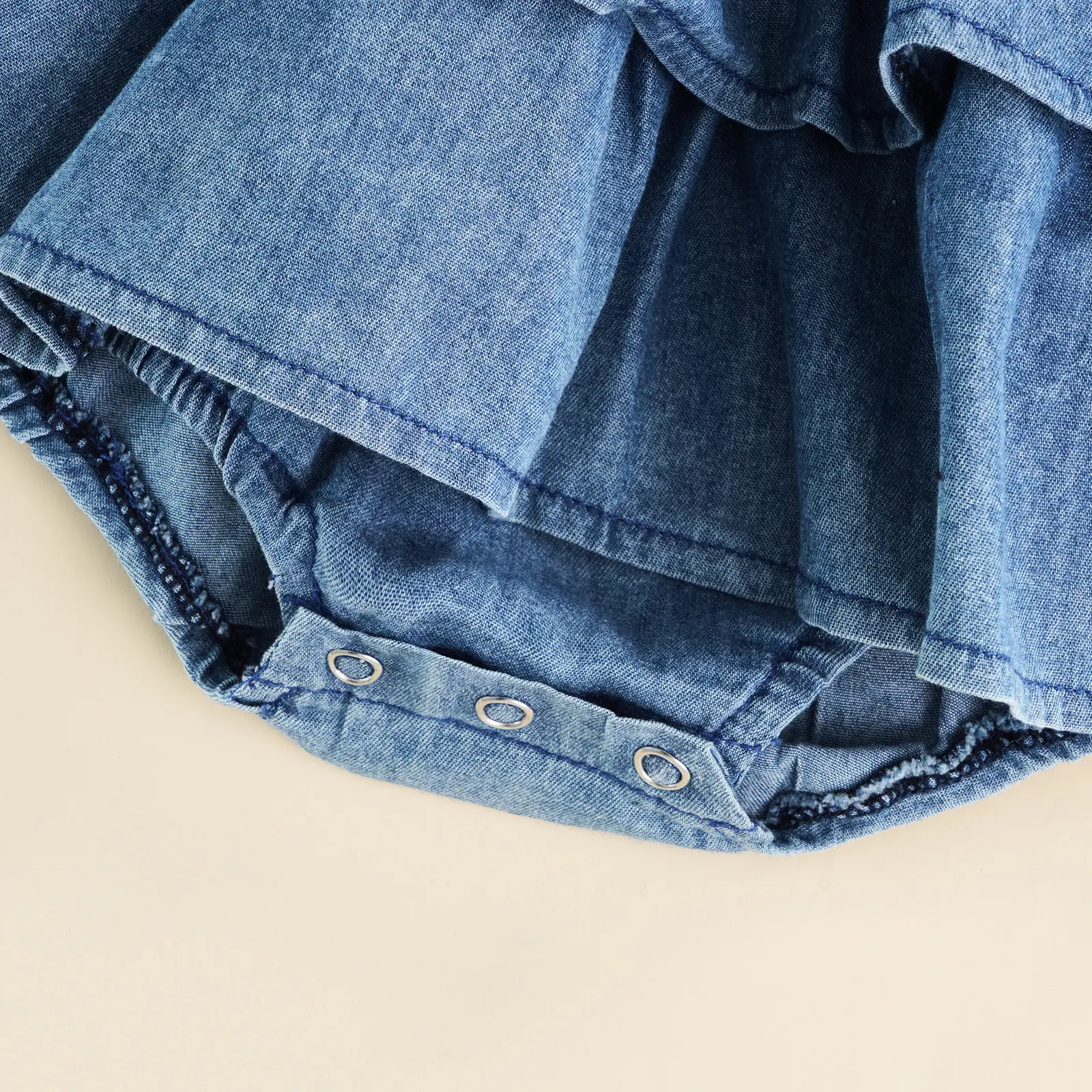 ma&baby 0-18M Baby Girl Romper Newborn Infant Toddler Jumpsuit Sleeveless Ruffle Denim Playsuit Overall Toddler Summer Clothing