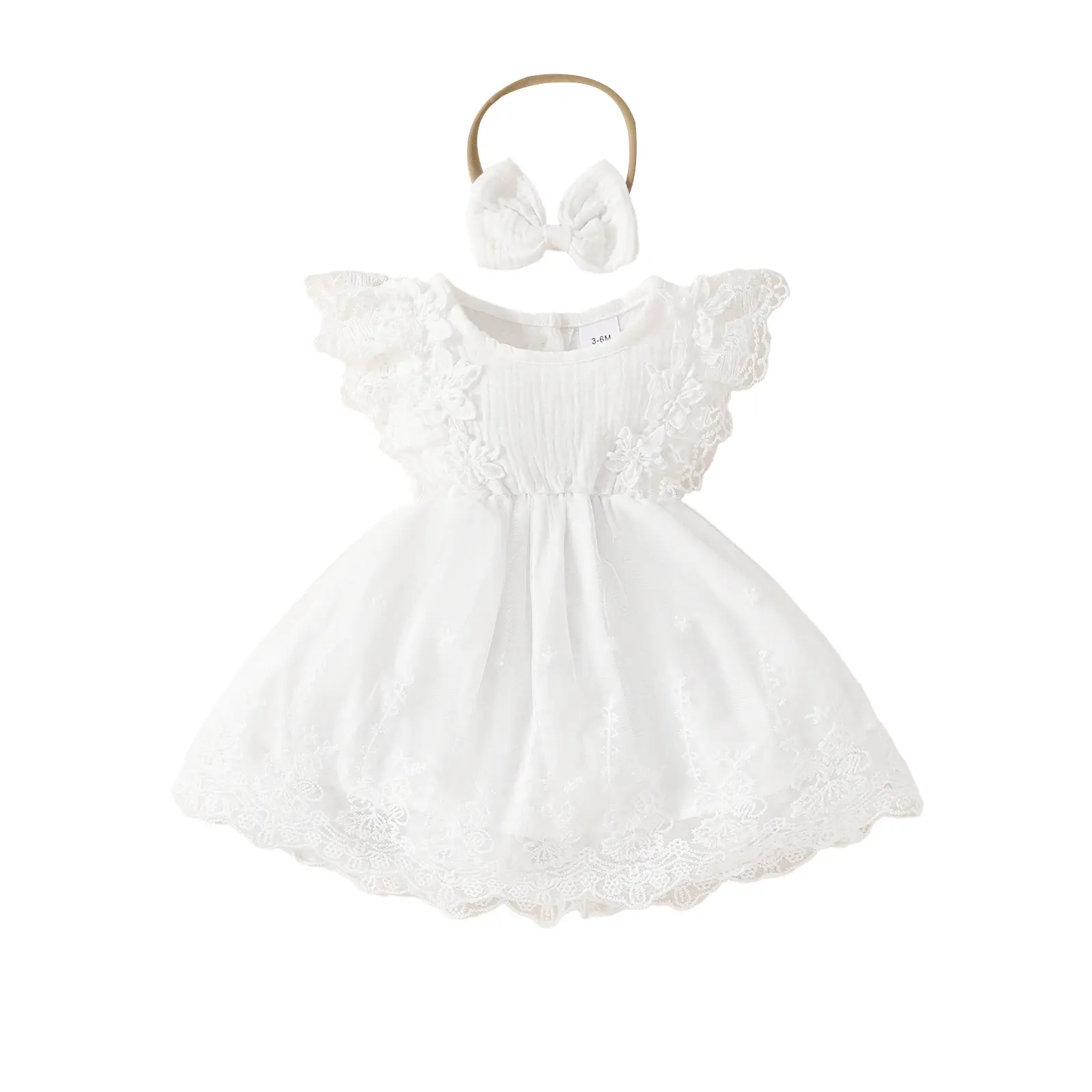 ma&baby 3-24M Baby Girl Dress  Newborn Toddler Infant Lace Bow Ruffle A-line Dresses For Girl  Summer Clothing D10