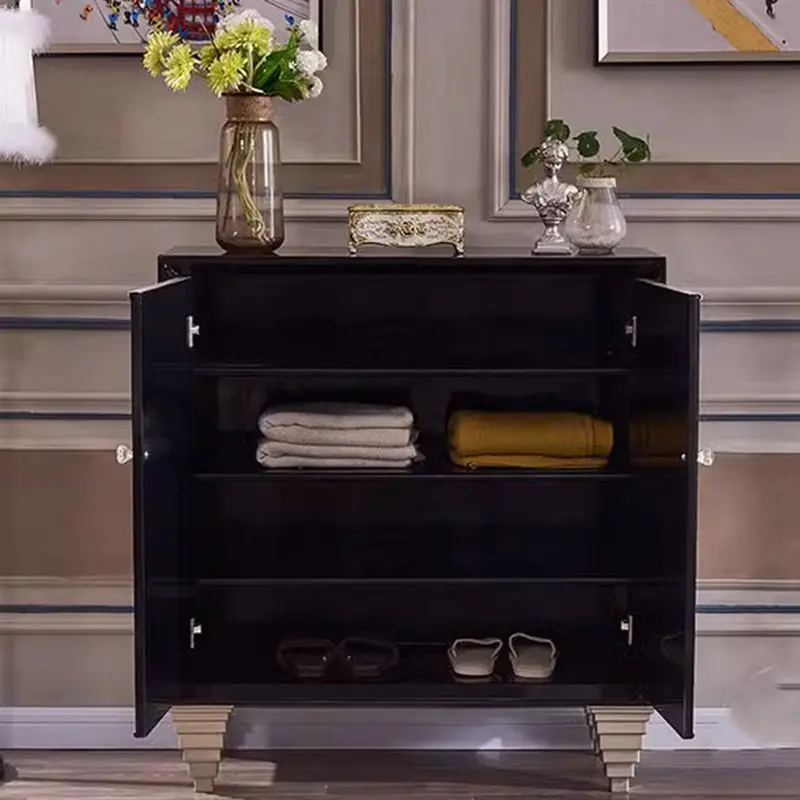 Large Black Design Shoe Cabinet Strong Beutiful Storage Organizer Shoe Rack Space Saving Modern Gabinetes De Zapatos Furniture
