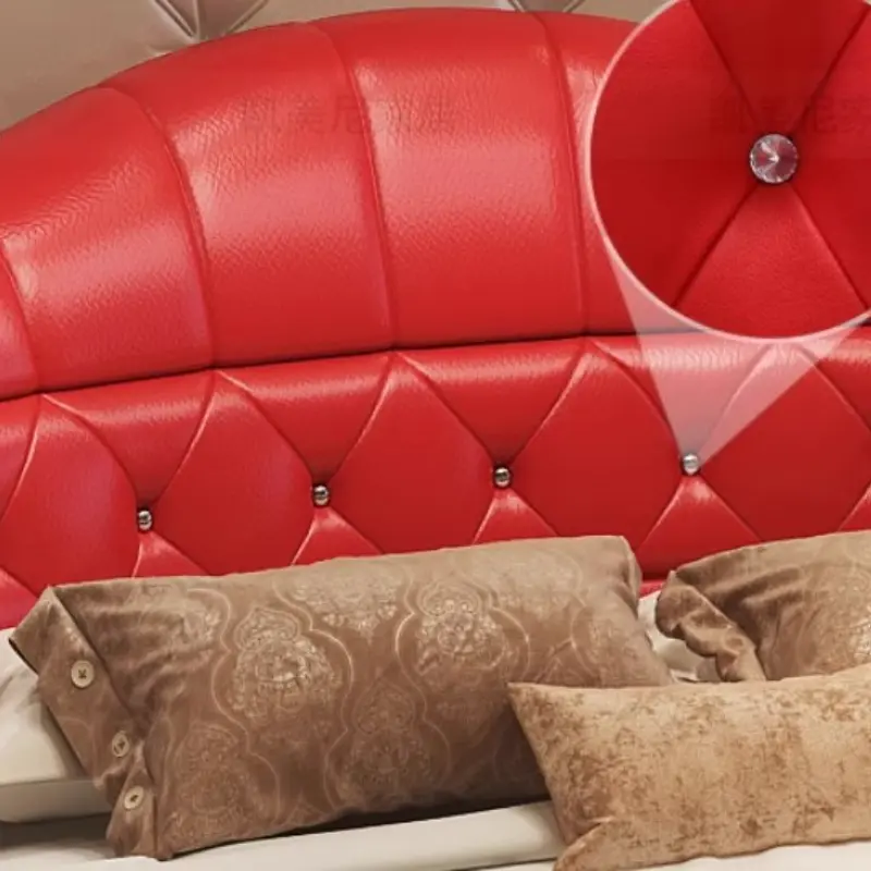 Princess Pretty Pink Double Bed Modern King Size Queen Comfortable Round Bed Luxury Bedframe Camas Twin Bedroom Furniture