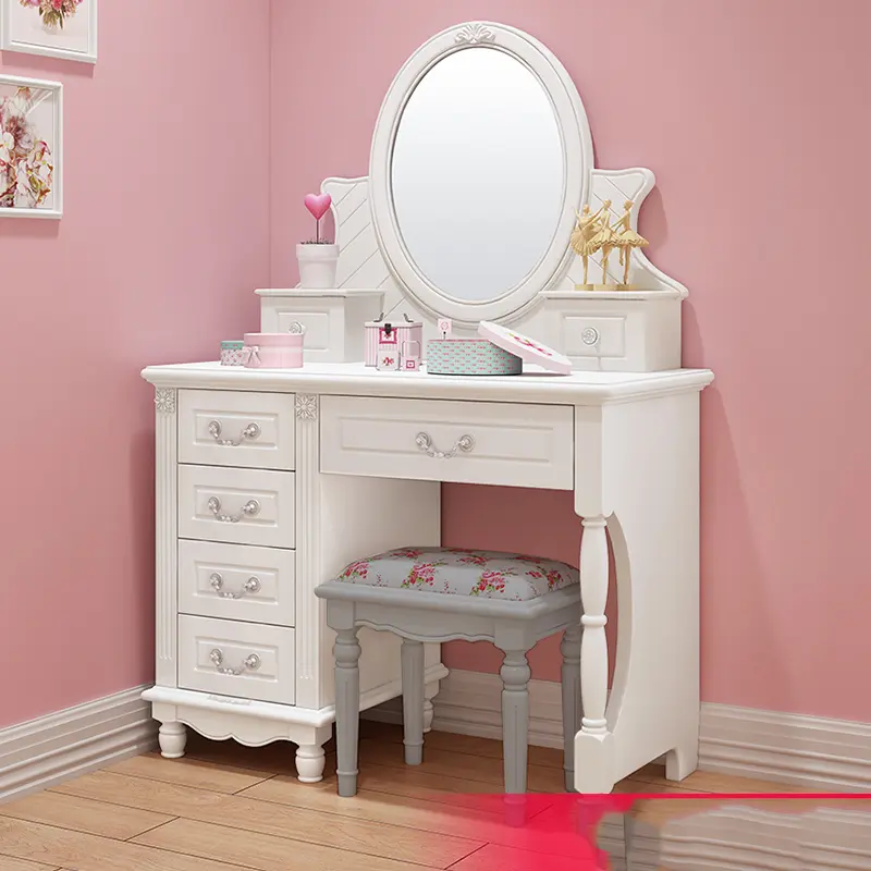 Vanity Stool Dressing Table Essentials Luxury Kawaii White Dressing Table Storage Organizer Mesa Maquillaje Home Furniture