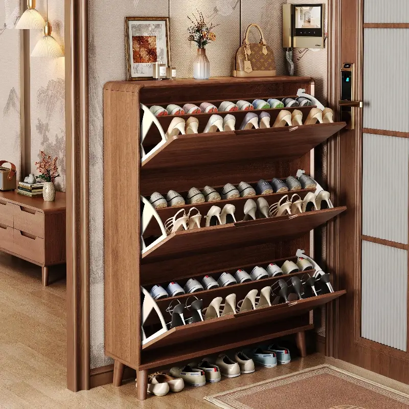 Beutiful Strong Shoe Cabinet Wood Design Large Space Saving Storage Shoe Rack Organizer Luxury Schoenen Kast Home Furniture