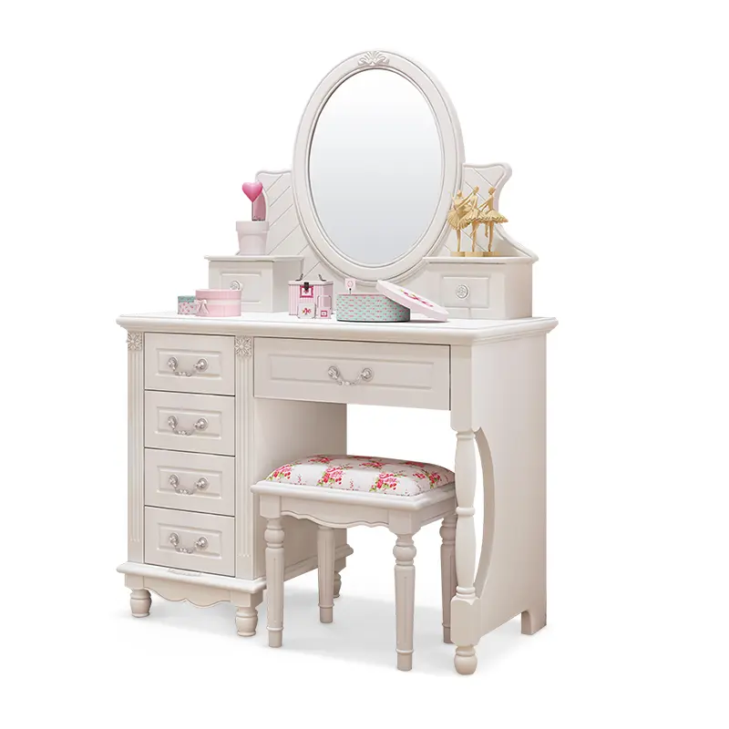 Vanity Stool Dressing Table Essentials Luxury Kawaii White Dressing Table Storage Organizer Mesa Maquillaje Home Furniture