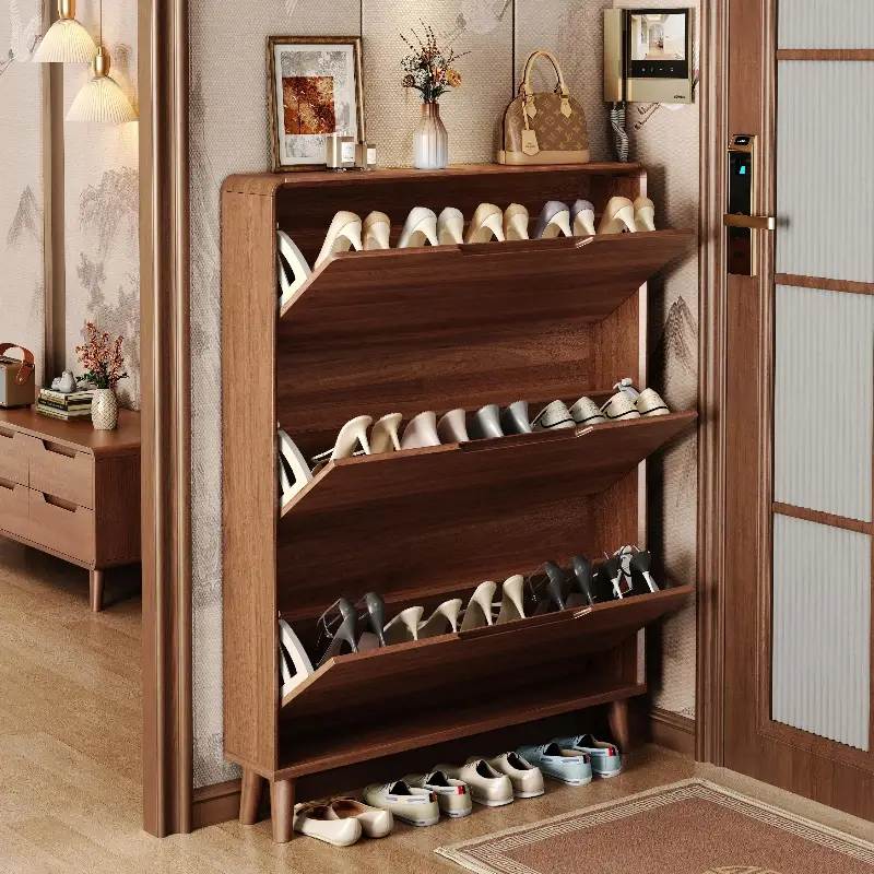 Beutiful Strong Shoe Cabinet Wood Design Large Space Saving Storage Shoe Rack Organizer Luxury Schoenen Kast Home Furniture