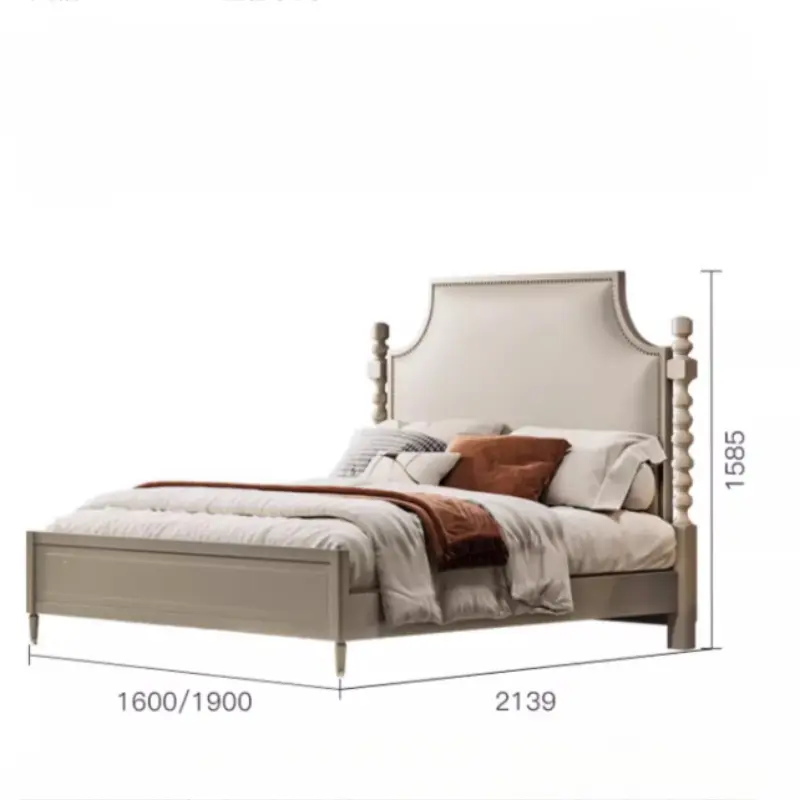 American Wood Pretty Double Bed House Modern Princess Queen Size Queen Bed Loft Villa Camas De Dormitorio Bedroom Set Furniture