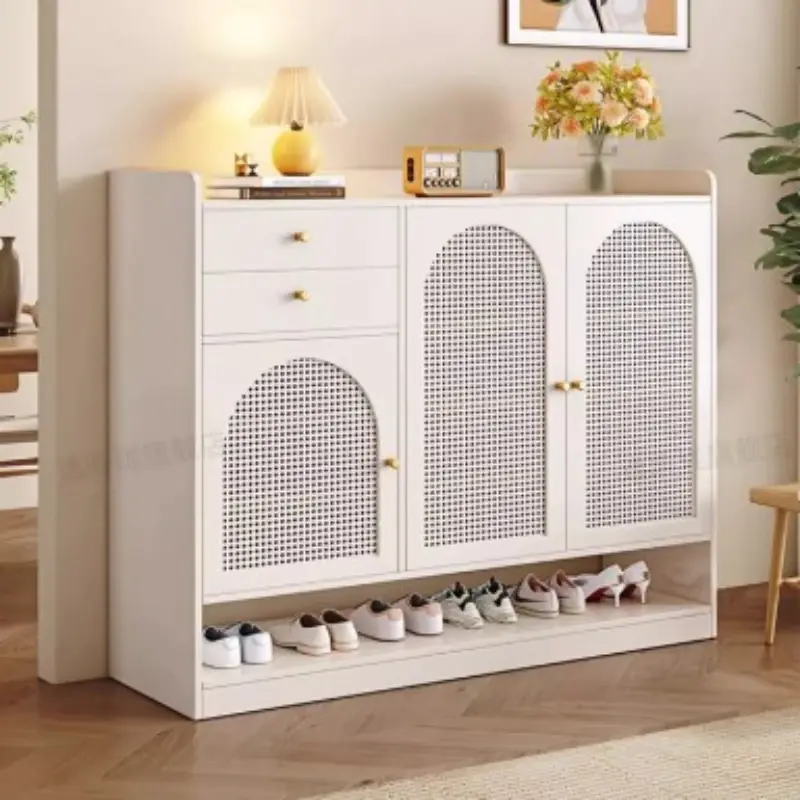 Beutiful Strong Shoe Cabinet White Wood Design Balcony Storage Shoe Rack Space Saving Luxury Armoire Chaussures Home Furniture
