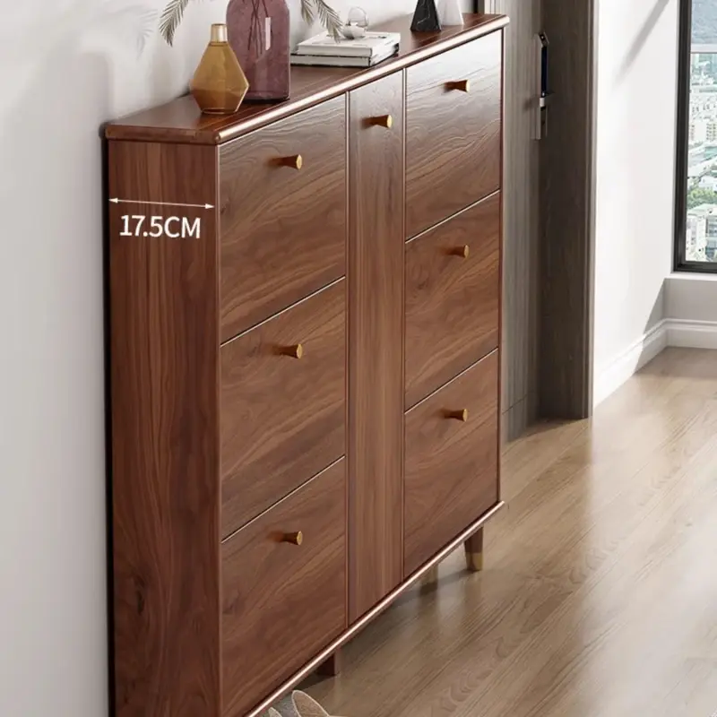 Design Wood Shoe Cabinet Strong Vertical Beutiful Living Room Shoe Rack Organizer Space Saving Schoenen Kast Home Furniture