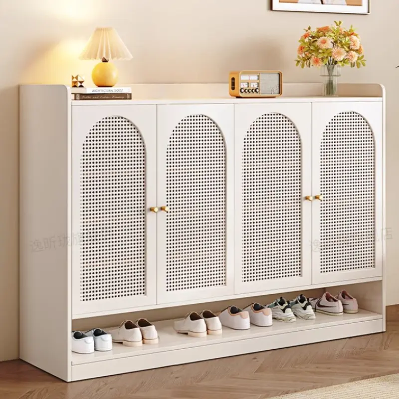Beutiful Strong Shoe Cabinet White Wood Design Balcony Storage Shoe Rack Space Saving Luxury Armoire Chaussures Home Furniture