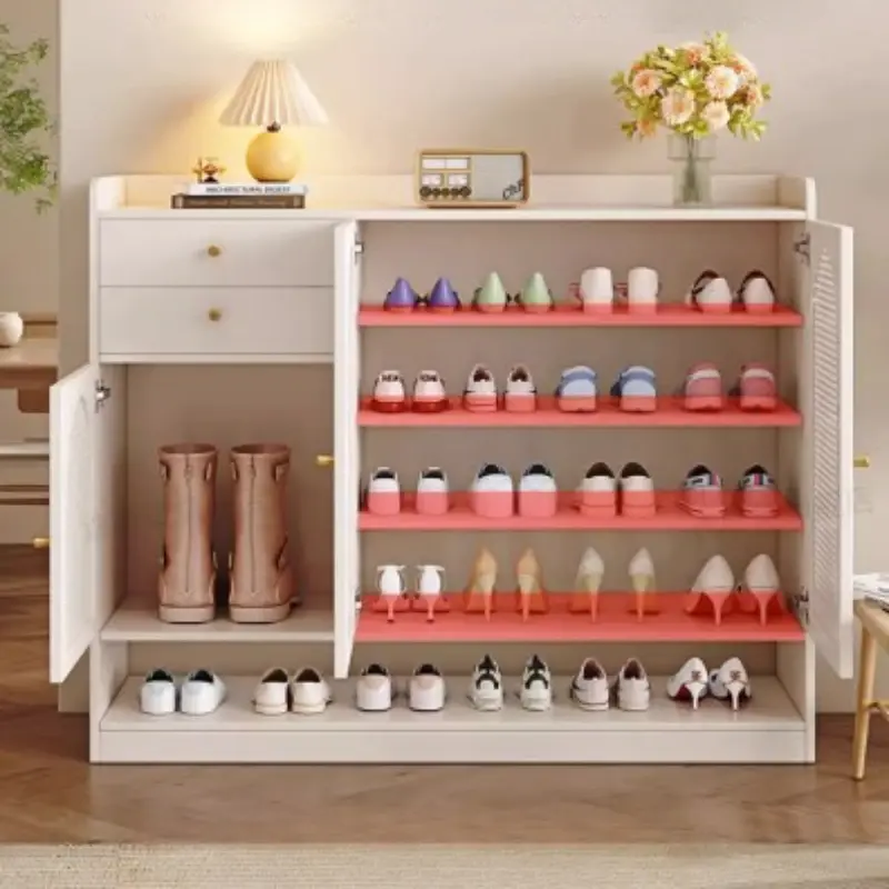 Beutiful Strong Shoe Cabinet White Wood Design Balcony Storage Shoe Rack Space Saving Luxury Armoire Chaussures Home Furniture