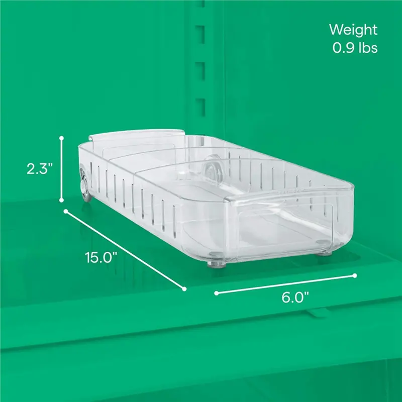 HGHO 2 Pack Refrigerator Drawer Storage Box Kitchen Freezer Compartment Storage Box Sundries Storage Box (Large)