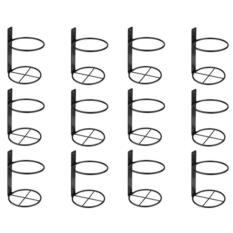 HGHO Wine Wall Holder, 12 Pack Wall Mounted Wine Rack, Metal Wine Bottle Display Holder