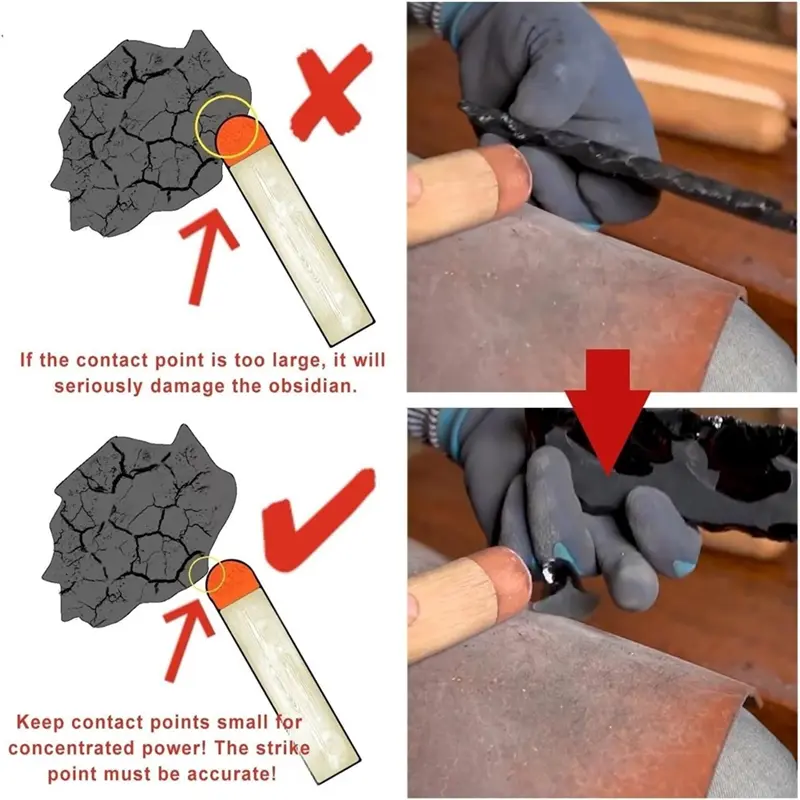 HGHO Obsidian Crafting Flintknapping Tool Flintnapping Tools For Pros And Beginners Flintknapping Tools A