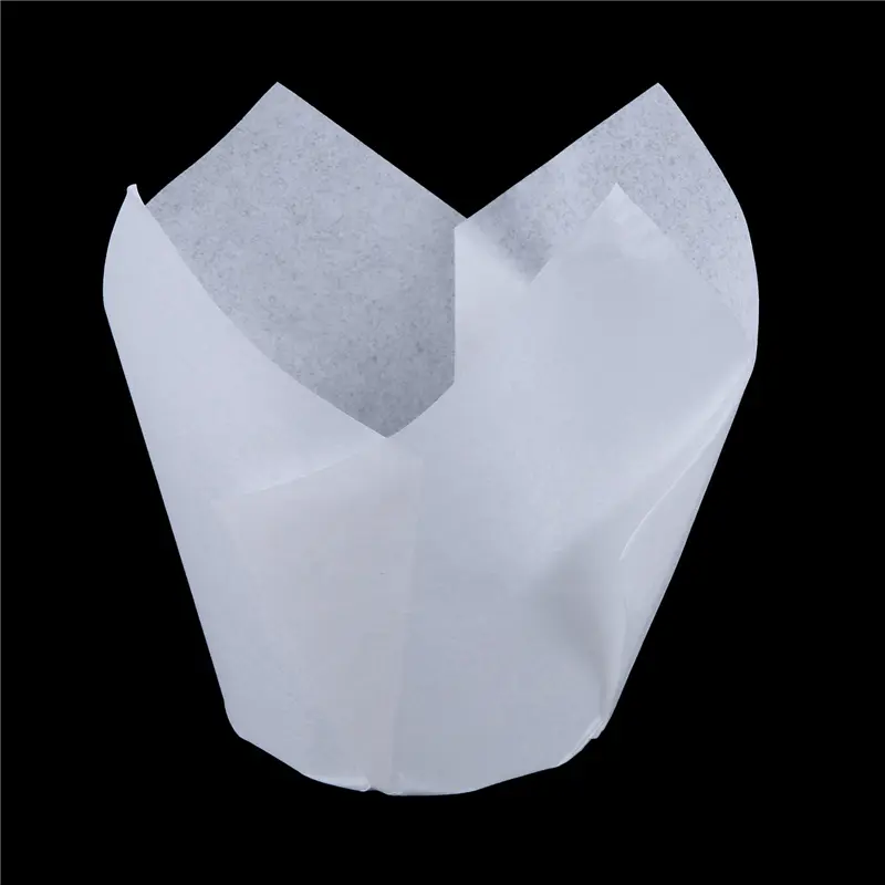 HGHO 600Pcs Tulip Cupcake Baking Cups, Muffin Baking Liners Holders, Rustic Cupcake Wrapper, Brown, White And Nature Color