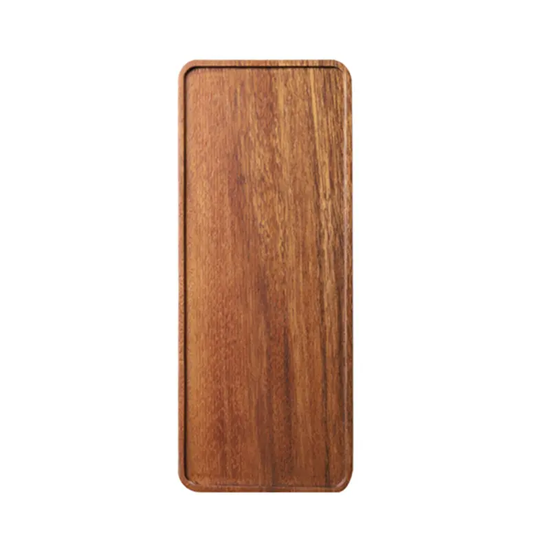 HGHO 3X Acacia Wooden Tray, Solid Wood Wooden Afternoon Tea Tray, Fruit Tray, Coffee Shop Simple Snack Tray