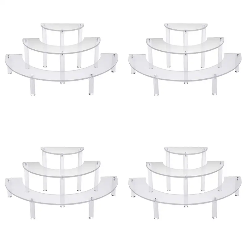 HGHO 4X Transparent Removable Acrylic Cake Display Stand For Party Round Cupcake Holder Bakeware Wedding Birthday Decoration