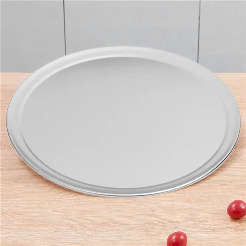 HGHO 5Pcs 12-Inch Wide Rim Aluminum Pizza Pan Baking Tray - Durable, Lightweight, Perfect Bake