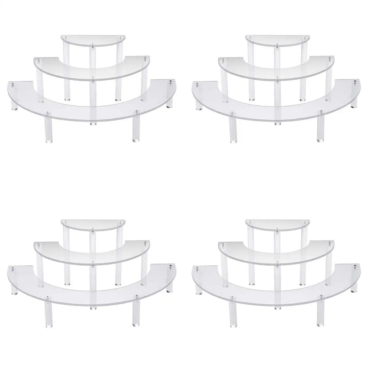 HGHO 4X Transparent Removable Acrylic Cake Display Stand For Party Round Cupcake Holder Bakeware Wedding Birthday Decoration