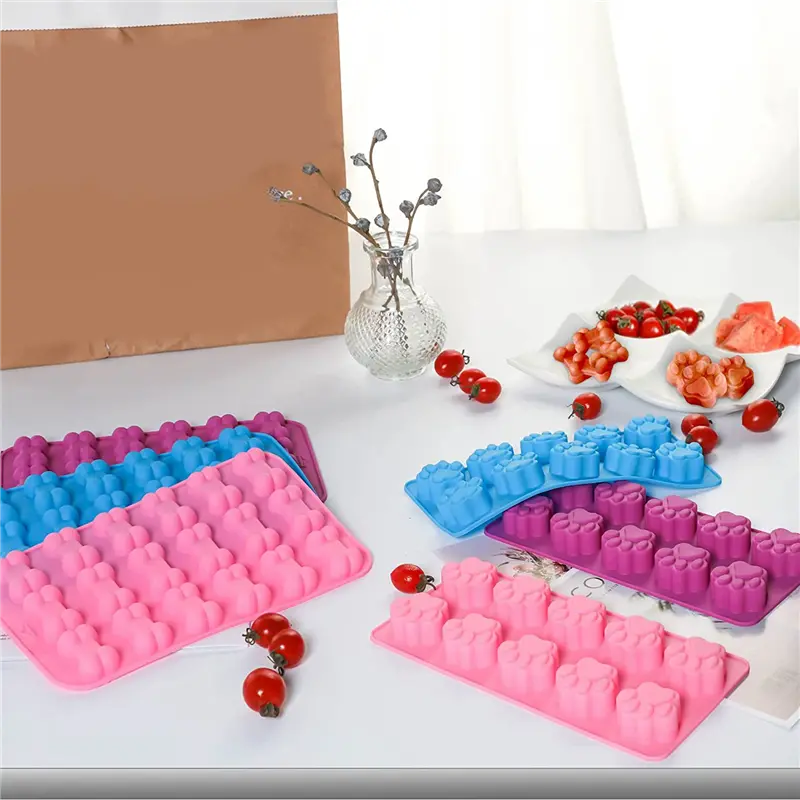 HGHO Silicone Molds Paw And Bone Molds (6 PCS) For Baking, Chocolate, Candy, Jelly, Dog Treats,Ice Cube-Molds