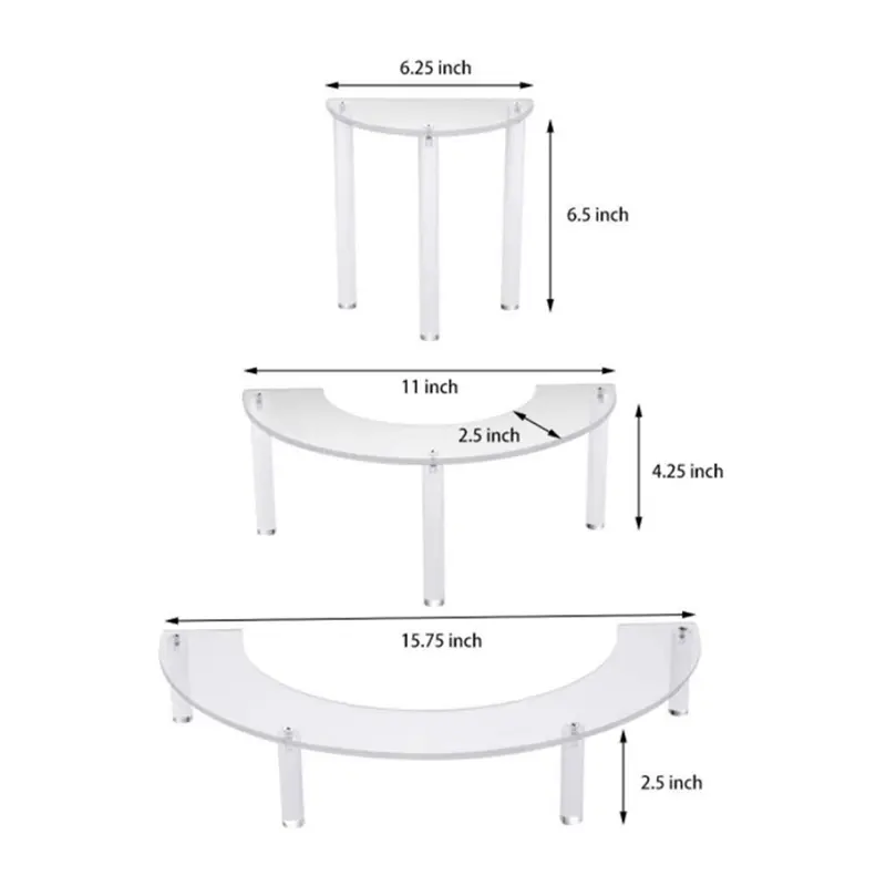 HGHO 4X Transparent Removable Acrylic Cake Display Stand For Party Round Cupcake Holder Bakeware Wedding Birthday Decoration