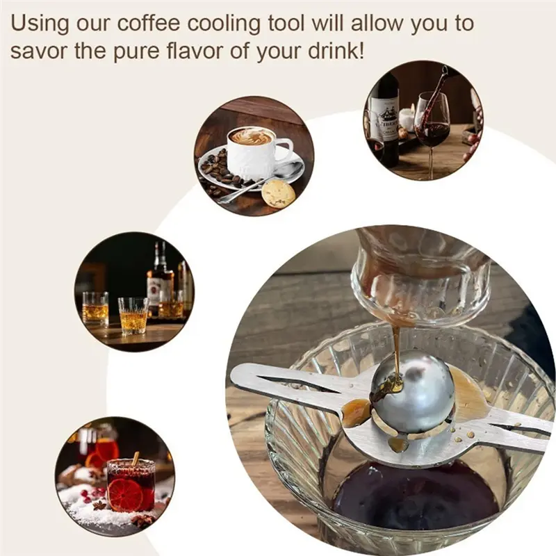 HGHO Italian Ice Ball Fast Cooling Extract Espresso To Retain Aroma Ice Ball Holder Set