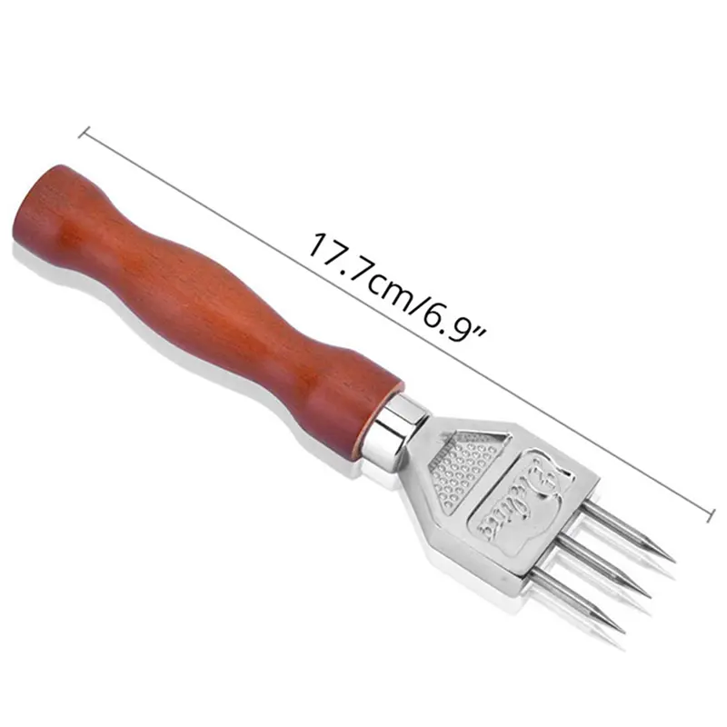 HGHO 5X Ice Pick - Sturdy Ice Chipper With Solid Wood Handle, 304 Stainless Steel Three Pronged Ice Crusher