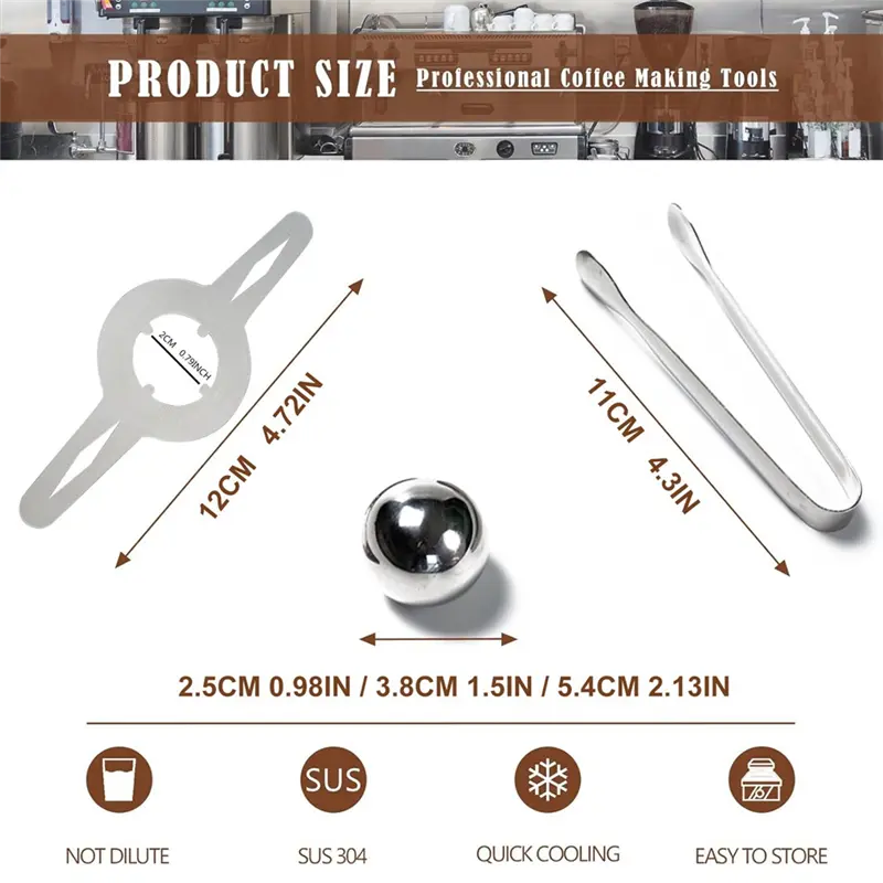 HGHO Italian Ice Ball Fast Cooling Extract Espresso To Retain Aroma Ice Ball Holder Set