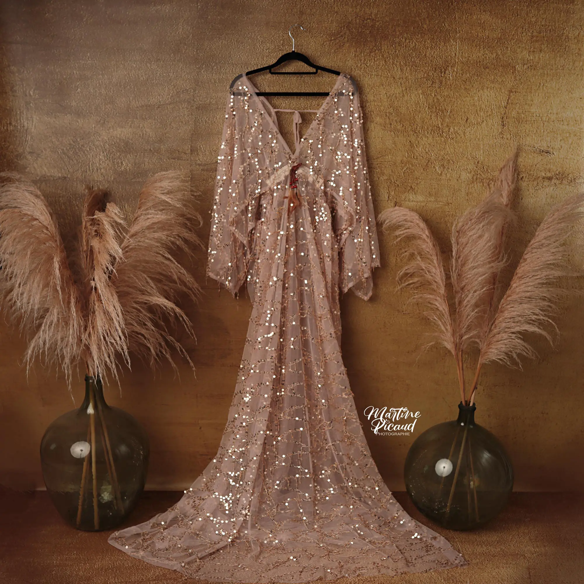 Don&Judy Sequin Sparkly Tassel Maternity Photoshooting Dress Glitter Sexy See Through Bride Robe Pregnant Women Photography Gown