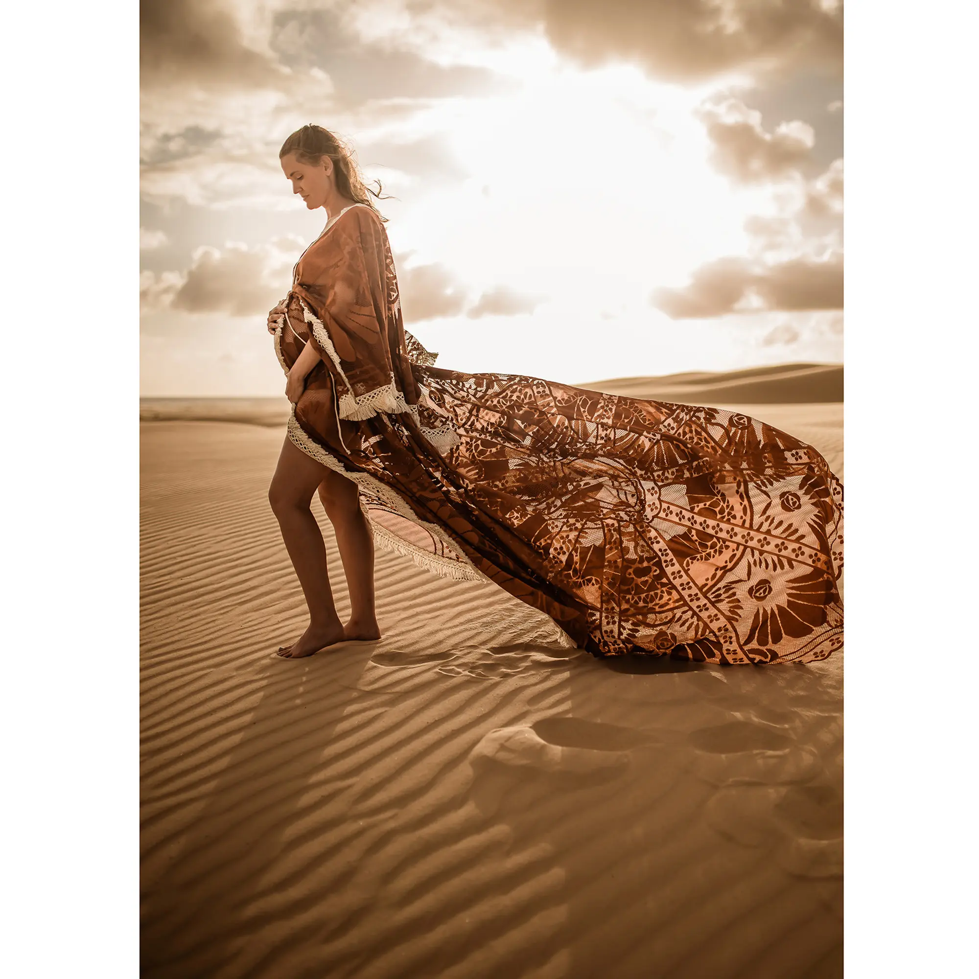 Maxi Long Boho Lace Photo Shoot Gown Pregnant Robe Maternity Dress Evening Party Costume for Women Photography Accessories