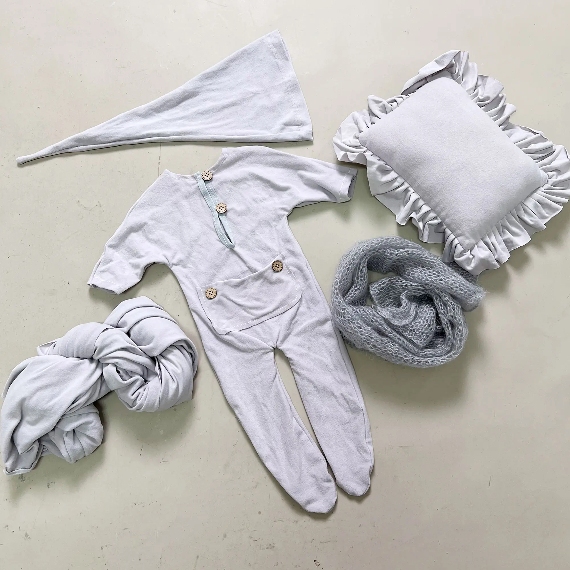 Baby Boys Girls Bodysuits Hat Headwear Pillow Wrapping Cloth 5PCS/Lot Newborn Infant Toddler Long Sleeves Fall Spring Clothing
