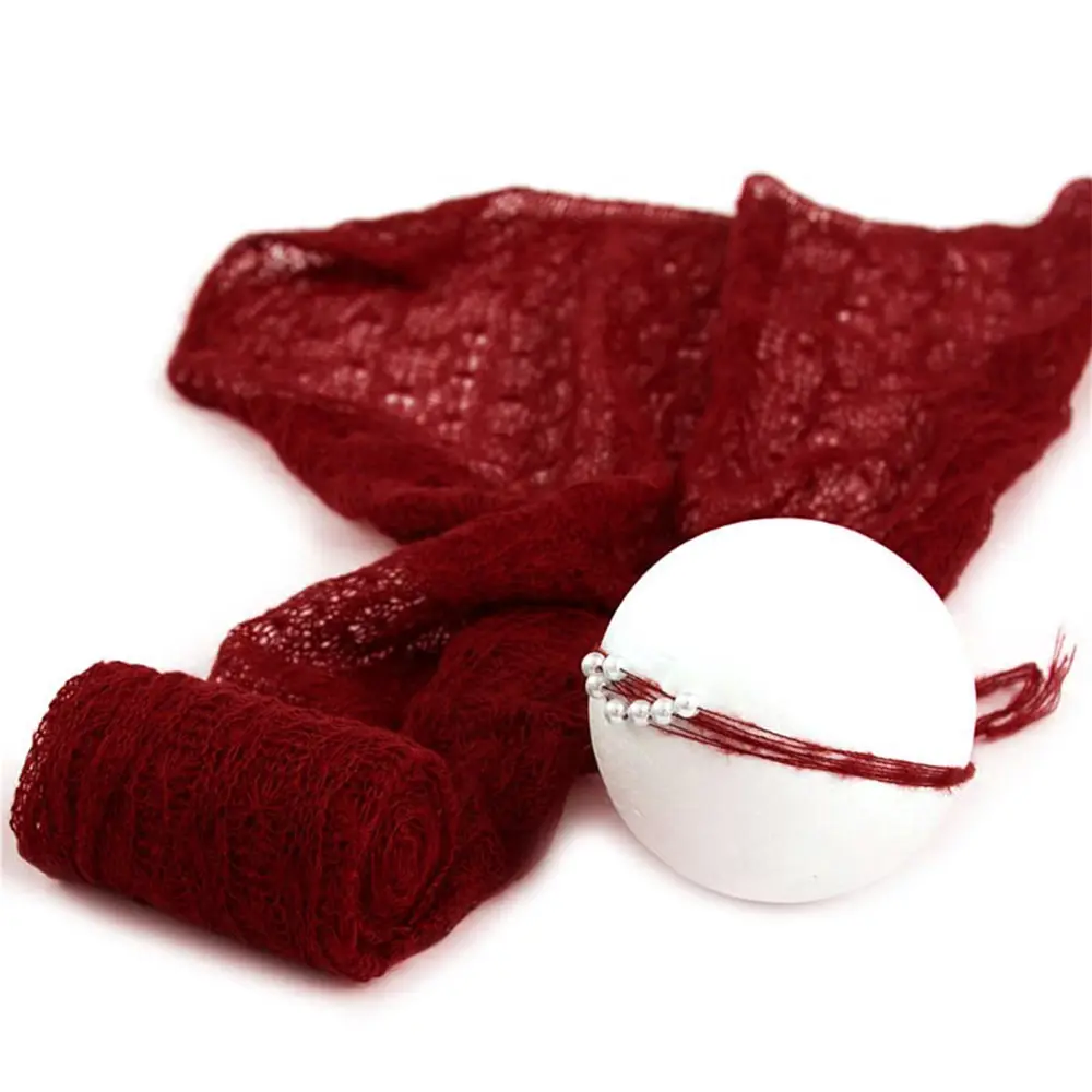 2PCS/Set Photo Shoot Props Knitted Mohair Receiving Wrap with Infant Hat Headband for Newborn Baby Photography Accessories 2023