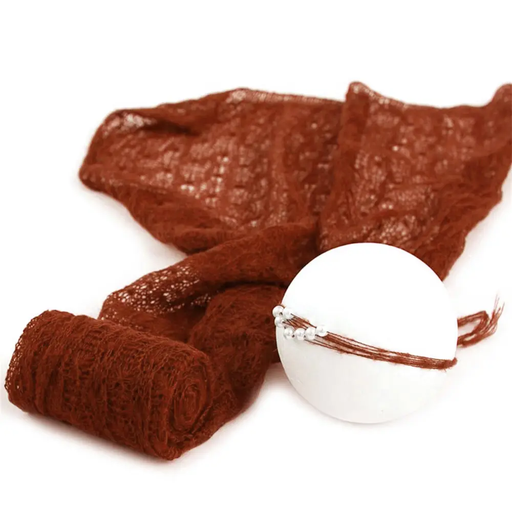 2PCS/Set Photo Shoot Props Knitted Mohair Receiving Wrap with Infant Hat Headband for Newborn Baby Photography Accessories 2023