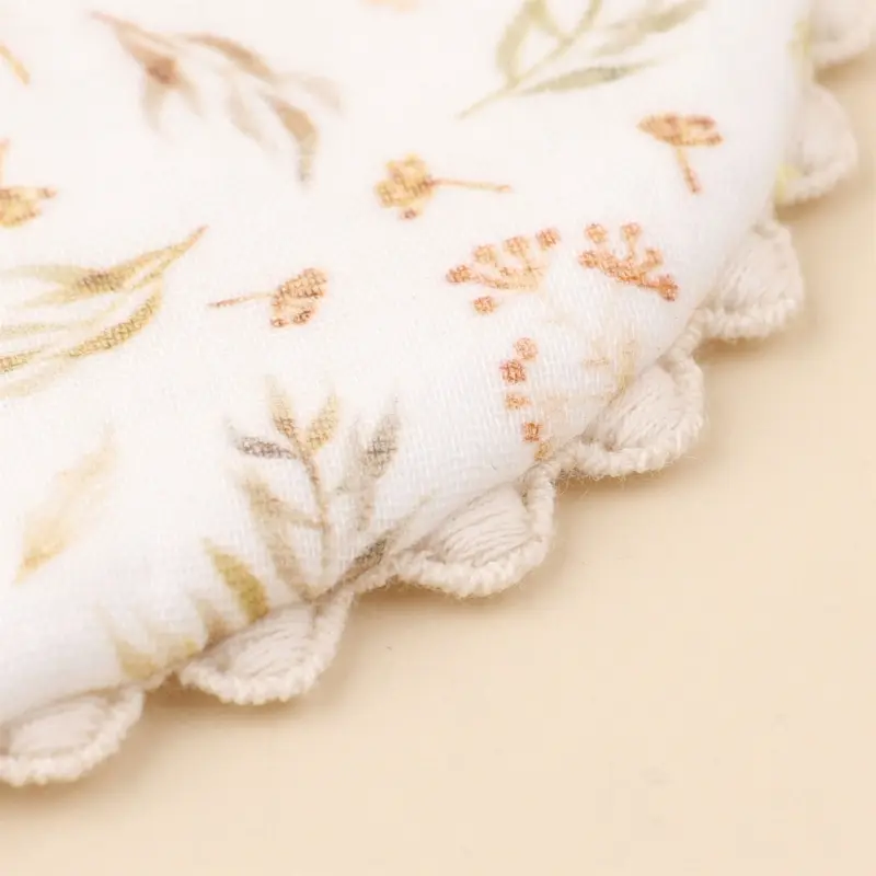 Solid Cartoon butterfly Print Muslin Cotton Bamboo Baby Bib Tassel Lace Boy Girl Feeding Drool Saliva Towel Burp Cloth