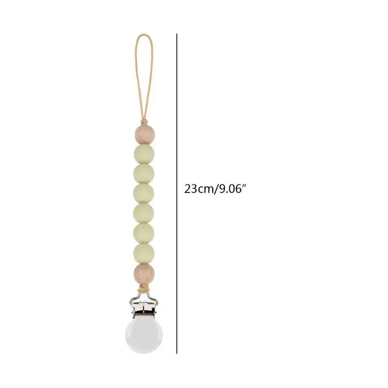 M76C Pacifier Clips Chain Silicone Beads BPA DIY Dummy Clip Holder Soother Chains Baby Teething Chew Gifts