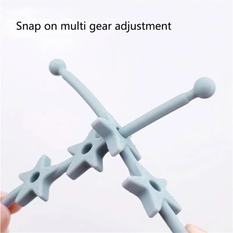 M76C Silicone Pacifier Clip Adjustable Water Bottle Toy Teether Hanging Rope for Crib