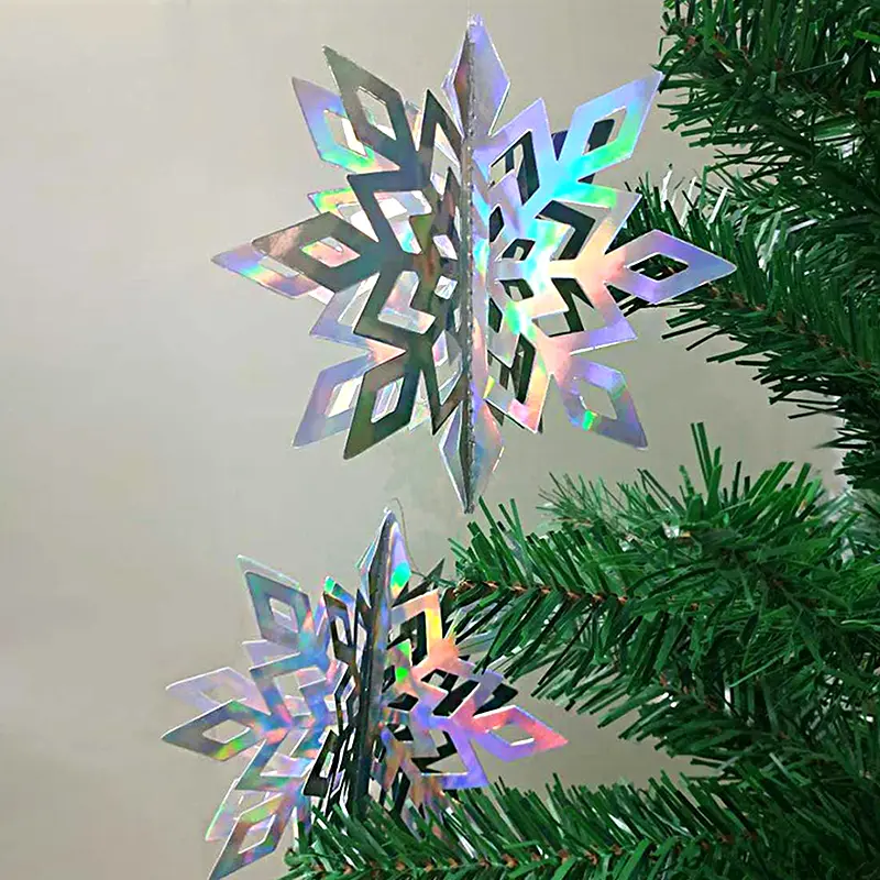 3D Artificial Snowflakes Paper Garland Christmas Hanging Ornaments Snowflake Banner For Home New Year Xmas Party Winter Decor