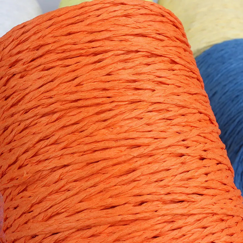 280-300m/Roll Colorful Natural Raffia Straw Yarn Handmade Knitting Crocheting Paper Threads For Summer Sunhat Beach Bag Material