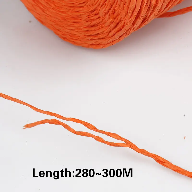 280-300m/Roll Colorful Natural Raffia Straw Yarn Handmade Knitting Crocheting Paper Threads For Summer Sunhat Beach Bag Material