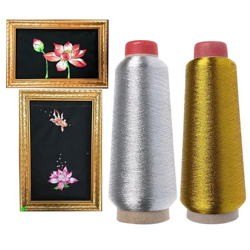 3600M Gold Silver Color Line Computer Cross-stitch Yarn Woven Embroidery Line Embroidery Thread Line Textile DIY Sewing Supplies