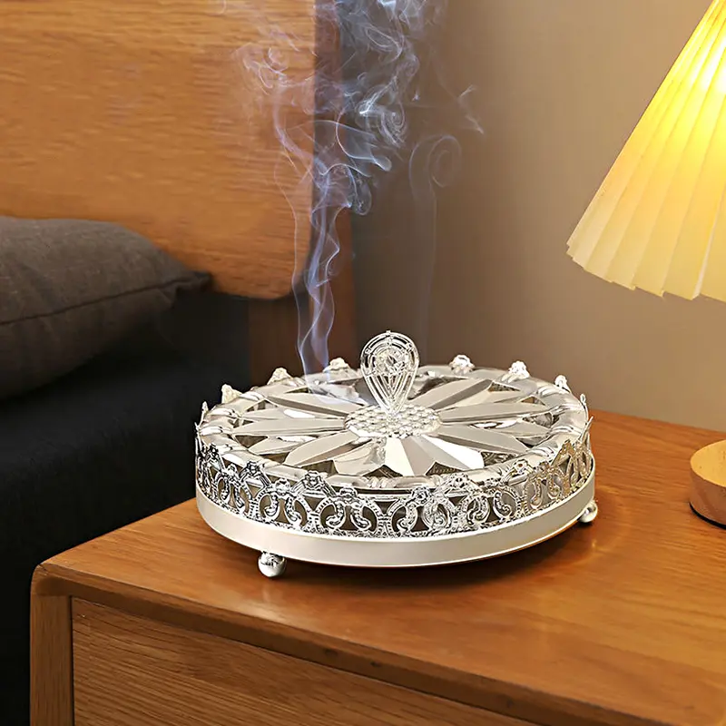 Mosquito Coils Holder Stainless Steel Mosquito Coil Box with Cover Round Mosquito Coil Tray Easy To Clean Anti-Mosquito Supplies