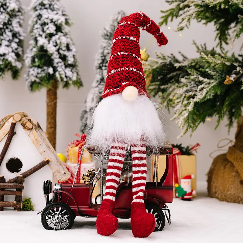 Christmas Faceless Doll Gnome Ornaments Plush Knitting Crafts Pendant Decor Christmas Decorations for Home Kids Gift