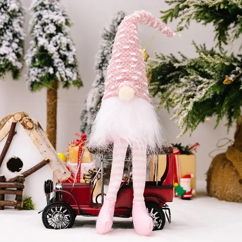 Christmas Faceless Doll Gnome Ornaments Plush Knitting Crafts Pendant Decor Christmas Decorations for Home Kids Gift