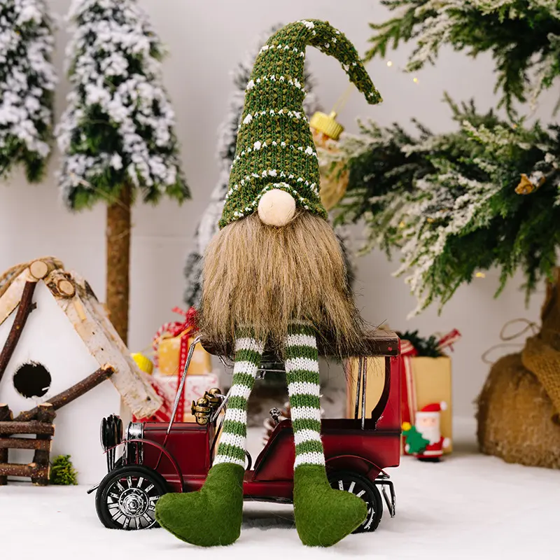 Christmas Faceless Doll Gnome Ornaments Plush Knitting Crafts Pendant Decor Christmas Decorations for Home Kids Gift
