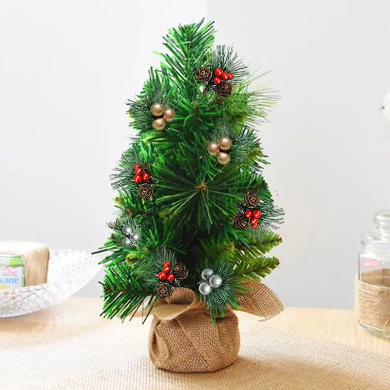 10Pcs Christmas Pine Picks Artificial Red Berries Branches with Pinecone Stem For DIY Wreath Home Christmas Party Decor Supplies