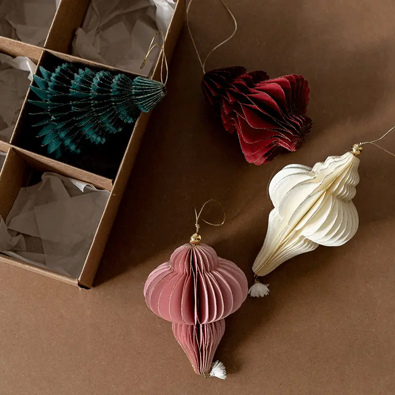 Christmas Honeycomb Ball Ornaments Xmas Tree Hanging Pendants DIY Home Party Wedding Decoration Mini Pendant Christmas Tree Ball