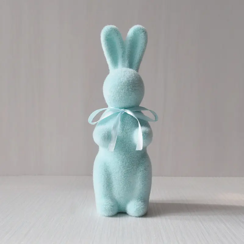 Easter Bunny Decor Easter Moss Rabbit Foam Green Flocking Bunny Ornament Desktop Decor For Living Room For 2025 Spring Easter